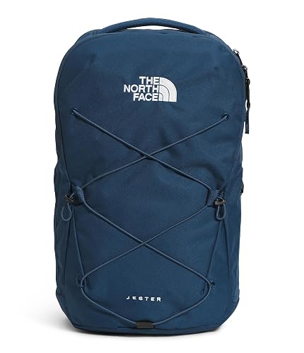 THE NORTH FACE Jester Everyday Backpack, Shady Bl/Wht-NPF, OS | 28L Everyday Work & Travel Bag, Padded Laptop & Tablet Sleeves, Easy Organization, Front Bungee Storage, 2 Bottle Pockets