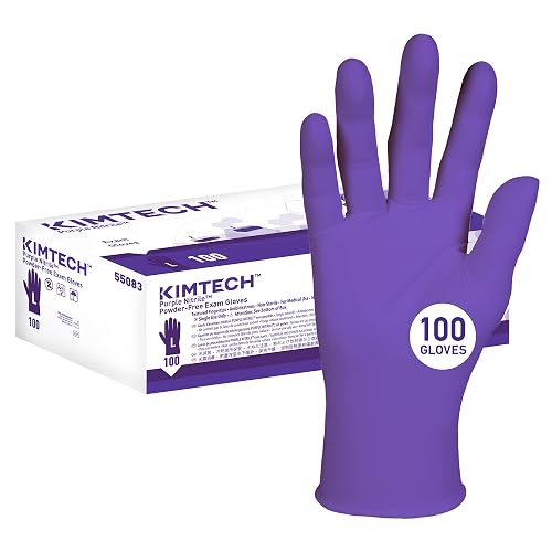 Kimtech™ Purple Nitrile™ Exam Gloves (55083), 5.9 Mil, Ambidextrous, 9.5”, Large, 100 Nitrile Gloves / Box