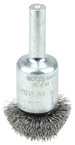 Weiler 10033 1" Circular Flared Crimped Wire End Brush, .006" Steel Fill, Made in the USA