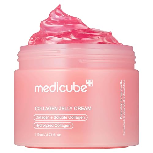 medicube Collagen Jelly Cream, Moisturizing Cream for Plump Skin, 3.71fl.oz | Freeze-Dried Hydrolyzed Collagen & Niacinamide for 24-Hour Hydration, Barrier Care and Plump, Firm-Looking Skin, 3.71 fl.oz