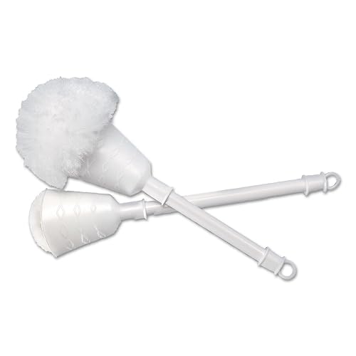 Boardwalk 528121 2 in. Cone Head Plastic Bowl Mops with 10 in. Handle - White (25-Piece/Carton)