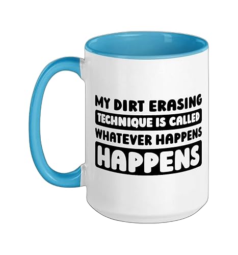 Cleaner Janitorial - Sanitation Housekeeping Cleaner Ceramic Mug, Blue/White, 15oz