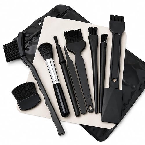 ECOPMAX ESD Safe Anti Static Cleaning Brush Set for Electronics | Small nylon brushes help remove dust from keyboards, laptops, GPUs, motherboards, and tight crevices