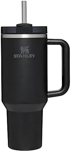 STANLEY Quencher H2.0 Flow State Tumbler, 40 oz, Black | Handle and Straw | 3-Position Lid | Cup Holder Compatible for Travel | Insulated Stainless Steel Cup | BPA-Free