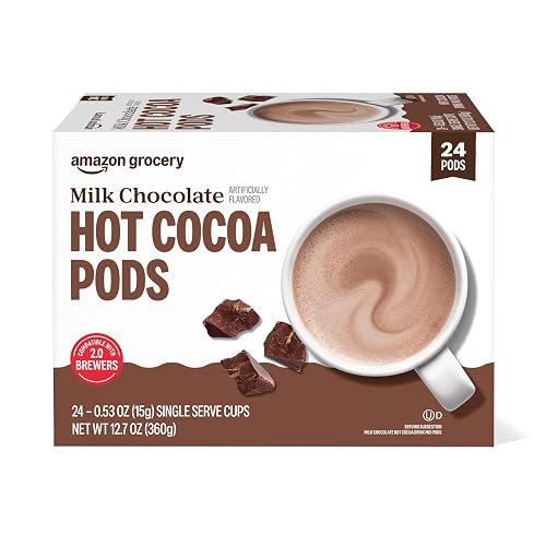 Amazon Grocery, Milk Chocolate Hot Cocoa Pods, 12.7 Oz, 24 Ct (Previously Happy Belly, Packaging May Vary)