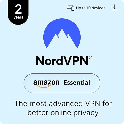 NordVPN Amazon Essential, 2 Year, 10 Devices, VPN + Password Manager, Digital Code