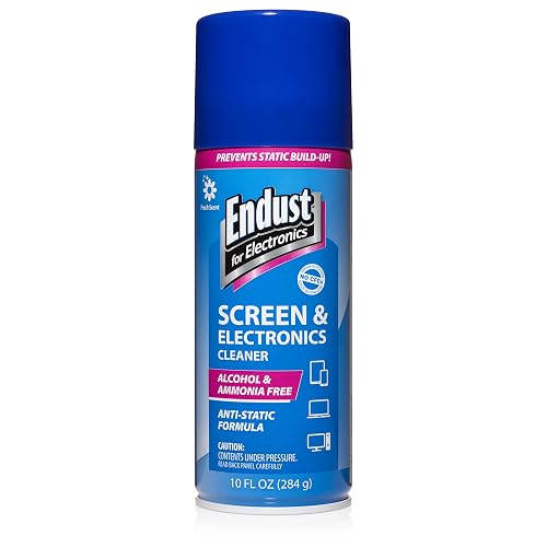 Endust for Electronics; Anti-Static Screen & Electronics Multi-Surface Cleaning Spray; Foaming, Fresh Scent, Streak & Residue Free; Contains No Ammonia, Alcohol, Oil or Wax; 10 oz. Aerosol (096010)
