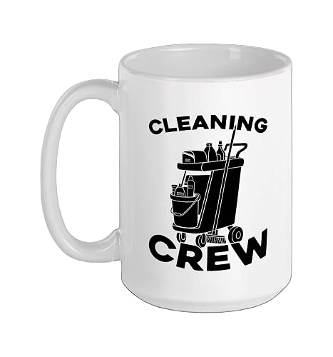 Cleaner Team Sanitation - Housekeeping Janitorial Cleaner Ceramic Mug, White, 15oz