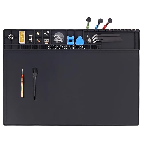 Premium Heat Resistant 932°F 22"x 14.2" Magnetic Silicone Soldering Mat Electronics Work Mat for Computer Cell Phone Laptop Repair,BGA Soldering Gun Iron Workbench Protection