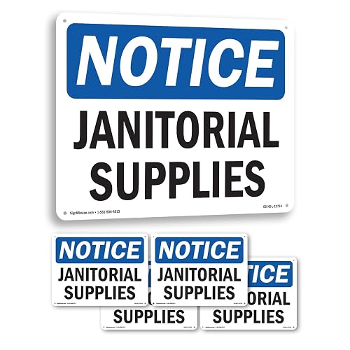 Janitorial Supplies OSHA Notice Rigid Plastic Sign 10 Inch x 7 Inch - 5 Pack