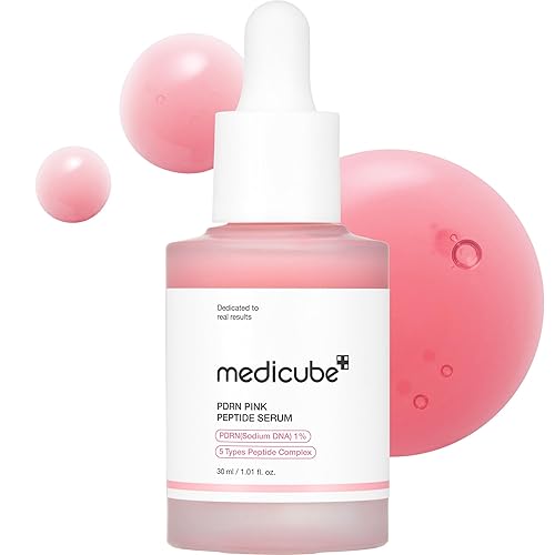 medicube PDRN Pink Peptide Serum with Salmon DNA, Firmer, Even-Looking Skin | Pink Glow Serum with Peptides & Niacinamide for Hydration, Firm-Looking Skin & Uneven Tone Care, Korean Skincare, 1.01 fl.oz.