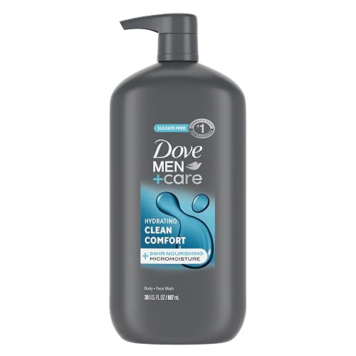 DOVE MEN + CARE Body and Face Wash Hydrating Clean Comfort for Men, 30 oz | 24-Hour Micromoisture Technology, Hydrates Dry Skin All Day, Fresh Lemon and Cedarwood Scent, For Body and Face