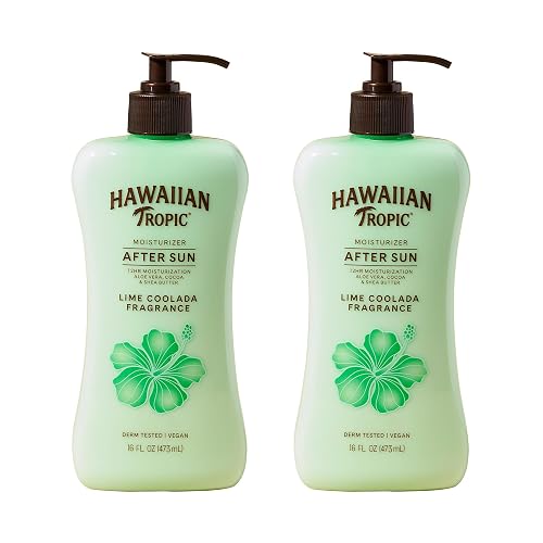 Hawaiian Tropic Lime Coolada After Sun Lotion, 16 Fl Oz (2 Pack) | Moisturizing after sun care, Lime scented lotion with aloe, Contains cocoa and shea butters, 12 hour hydrating skin care