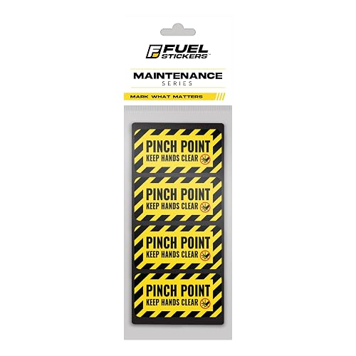 Pinch Point Stickers (small) | Pinch Point Warning Sticker| Safety Label | Powered Machinery and Equipment - Heavy-Duty, Ultra Durable – USA Made (2x1 inch), 20 Labels