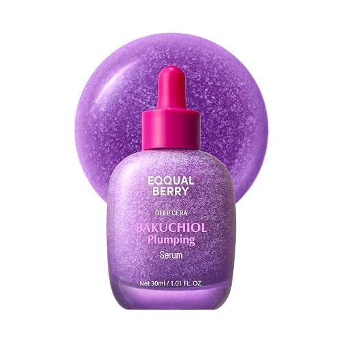 EQQUALBERRY Bakuchiol Plumping Serum, Pore Minimizer, 1.01 fl oz | Gentle Retinol Alternative, Niacinamide & Peptides, Wrinkle Care, Pore Refining, Lightweight, Korean Skincare