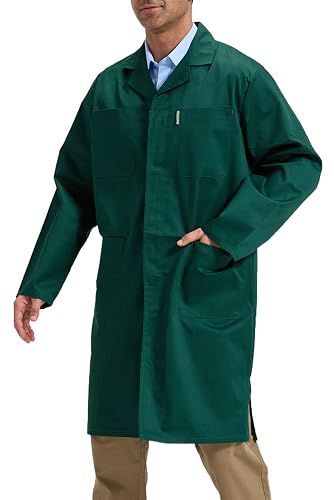 SUSHIMIAN Work Shop Coat for Men Chemist Lab Coat Workwear Long Jacket for Mechanic