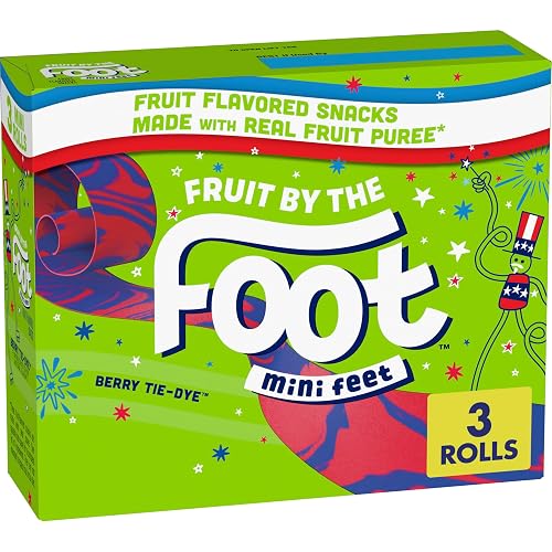 Fruit By the Foot, Berry Tie Dye, Mini Snacks, 3 ct | Gluten Free & Gelatin Free, Good Source of Vitamin C, Individually Wrapped