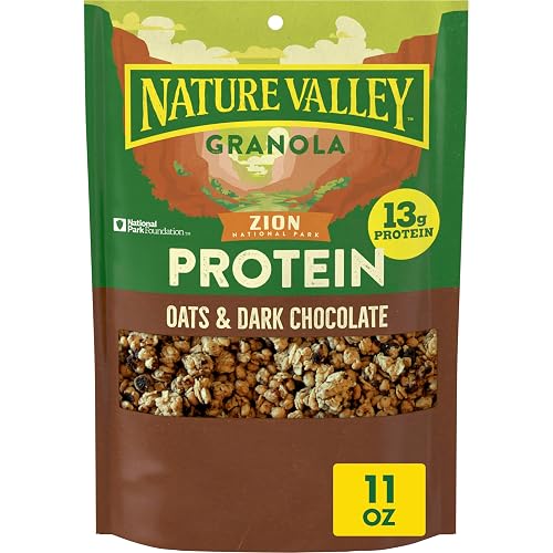 Nature Valley Oats & Dark Chocolate Protein Granola, 11 oz | 13g Protein & 30g Whole Grain per Serving, Good Source of Fiber, No Artificial Flavors or Colors