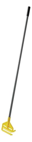 Rubbermaid Commercial Products Invader 54" Heavy Duty Fiberglass Wet Mop Handle, Yellow, for Professional/Industrial Floor Cleaning, Compatible with 1" Headband Mops