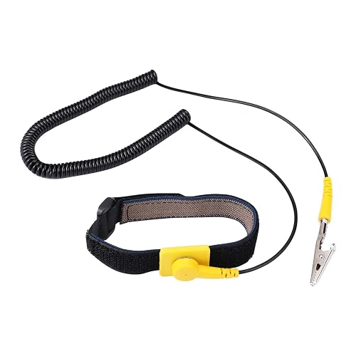 Anti Static Wrist Strap 11" Grounding Bracelet with Alligator Clip | Adjustable Anti Static Wristband with Extendable Cable Helps Reduce Static Buildup in Electronics Repair, Fits 6"–8.5" Wrist