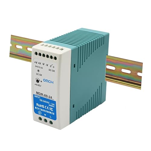 OMCH 24V 2.5A 60W DIN Rail Power Supply for Industrial Control | Features adjustable output voltage and multiple safety protections for stable long-term operation.