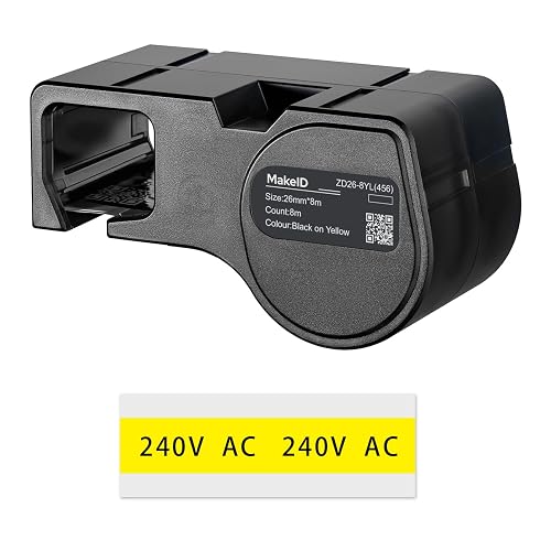 MakeID D50 All-Weather PET Label Cartridge for Indoor/Outdoor Component and Equipment Labeling, Safety Identification, Asset Tracking, Electrical Labeling - for D50 Label Printer