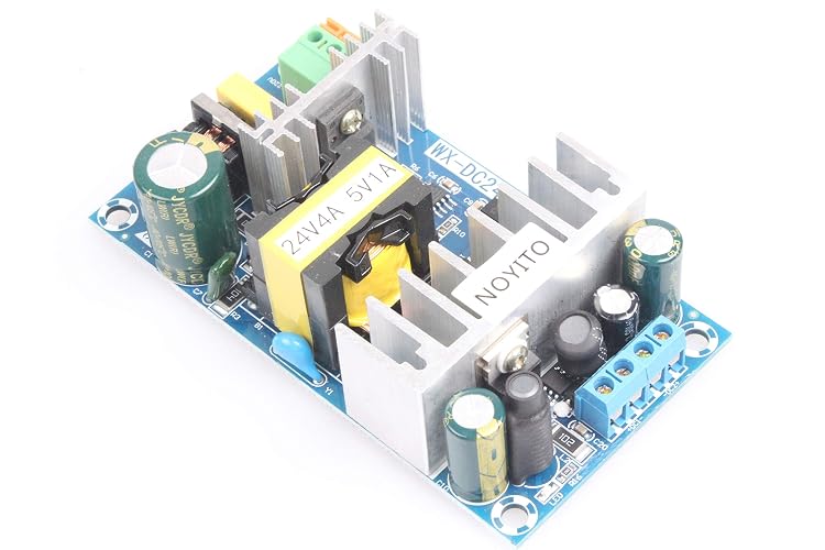 NOYITO AC to DC Isolated Power Supply Module DC 24V 4A 5V 1A Dual Output Power AC 120V (90-256V) 50-60Hz to 24V 5V 120W Industrial Power Module (Dual Output 24V 4A, 5V 1A, Blue)