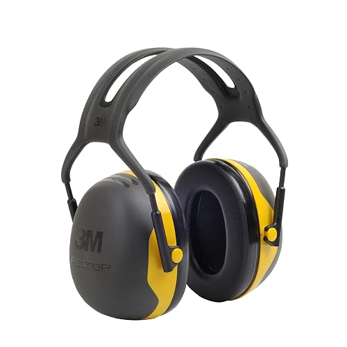 3M PELTOR Hearing Protection Ear Muffs, Over the Head Headband, NRR 24 dB | X Series X2A, Pack of 1, Construction, Manufacturing, Maintenance, Automotive, Woodworking, Black/Yellow