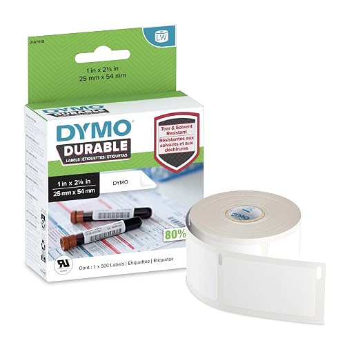 DYMO Authentic Durable Laboratory Labels for LabelWriter Printers, 25 mm x 54 mm, 500 Self-Adhesive Labels