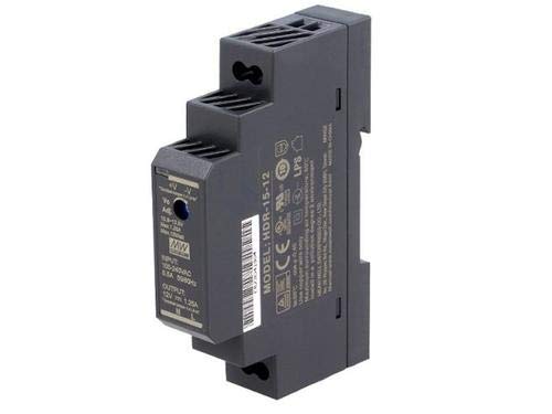 MEAN WELL HDR-15-5 Ultra Slim Step-Shape 1SU DIN Rail Power Supply, 5V 2.4A 12W