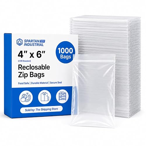 4” X 6” (1000 Count) 2 Mil Clear Reclosable Zip Plastic Poly Bags | with Resealable Lock Seal Zipper - Spartan Industrial