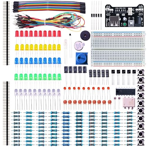 ELEGOO Electronic Fun Kit Bundle with Breadboard, 235 Items for Arduino | Basic Starter Kit for Beginners, Compatible with Arduino Project, Breadboard, Cable, Resistor, Capacitor, LED, Potentiometer