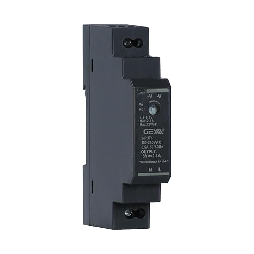 IGOYE Ultra Slim Step-Shape 1SU DIN Rail Power Supply, 5V 2.4A 12W GPHDR-15-5 for Industrial Automation, Communication Base Stations, Data Centers and Medical Equipment