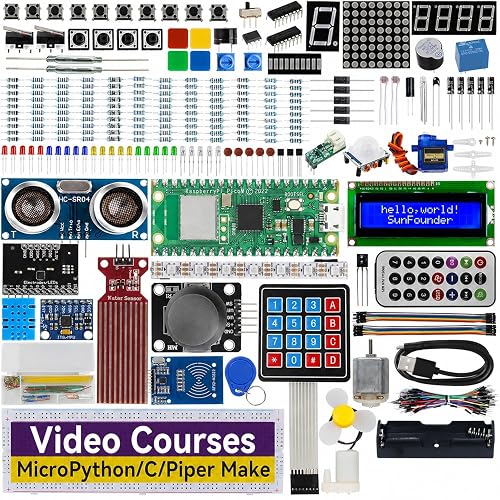 SunFounder Raspberry Pi Pico W Ultimate Starter Kit with Online Tutorials, RoHS Compliant, 450+ Items, 117 Projects, MicroPython, C/C++ (Compatible with Arduino IDE)