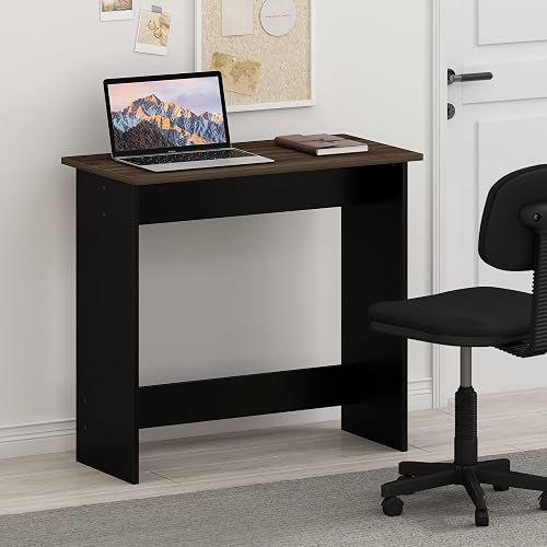 Furinno Simplistic 31-Inch Compact Computer Desk, Brown Walnut | Small, Rectangular, Easy Assembly, Office Desk, Home Office Desk, Gaming Desk for Dorm, Bedroom, Study Room