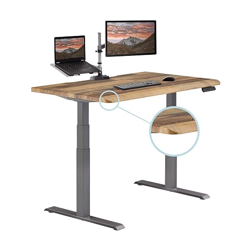 Vari ComfortEdge Electric Standing Desk – 48x30 – Reclaimed Wood/Slate