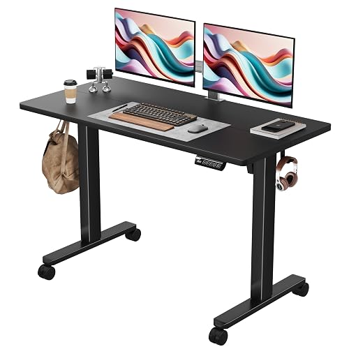 Monomi 48" x24“ Electric Height Adjustable Standing Desk,Black | Ergonomic Home Office Computer Gaming Desks with Memory Presets,Stable Steel Frame,176 lbs Capacity,Easy Assembly