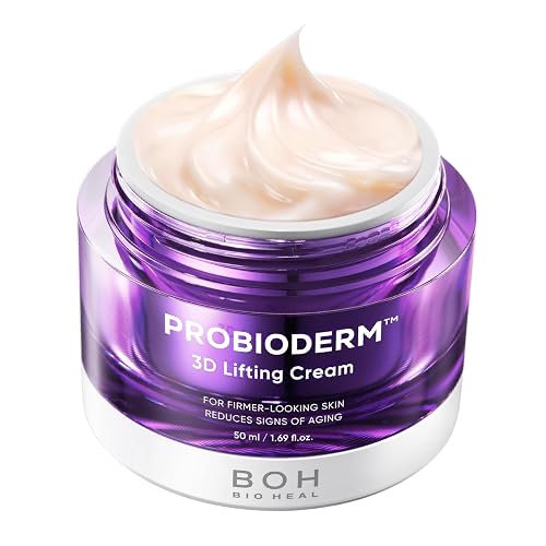 [Cardi B's Pick] BIO HEAL BOH Probioderm 3D Lifting Cream 1.69 fl oz - Advanced Korean Facial Night Cream with 17-Peptide Complex & Probioderm for Face & Neck, Butter-Rich Texture for Perfect Slugging