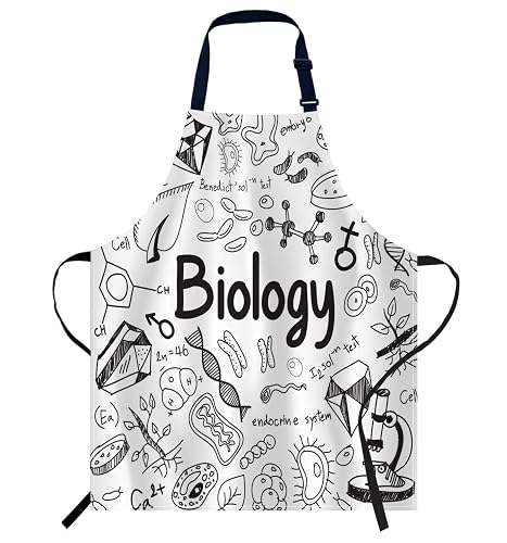 oFloral Biology science theory Apron Unisex Adjustable Bib Apron Cooking Kitchen Chef Women Men Aprons for Home Kitchen, Restaurant,Coffee House,Shop,Garden