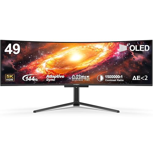 INNOCN 49" QD-OLED 5K2K 5120 x 1440P 144Hz Ultrawide Curved Monitor - 49Q1R | 0.03ms, USB C 90W, HDMI 2.1, DisplayPort, KVM, PIP/PBP, USB Hub, Speakers, Adaptive-Sync, Adjustable Stand, Black