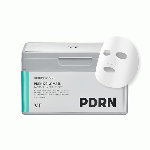 VT COSMETICS PDRN Daily Hydrating Mask, 30 Sheets | Vegan PDRN, Ceramide, Hyaluronic Acid & Panthenol, Ultra-Thin Moisturizing, Glass Skin & Daily Hydration, Korean Skincare