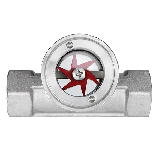 Antrader 3/4"NPT Female 304 Stainless Window Sight Glass Flow Indicator | Water Flow Indicator with Plastic Impeller for Agriculture,Residential Water Supply,Industrial