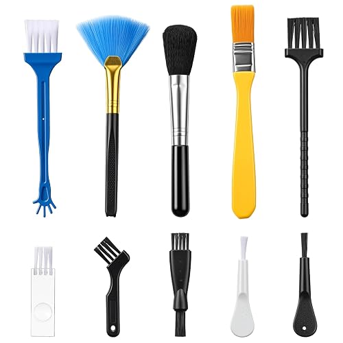 Tyqour 10 PCS Keyboard Brush Keyboard Cleaning Brushes Kit Mini Anti Static Brush Small Nylon Dust Cleaning Brushes for Electronic Devices Computer Motherboard Fans Camera Small Space