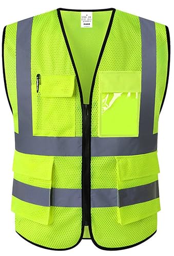 XIAKE Reflective Safety Vest for Men & Women High Visibility Class 2 Vest with Pockets Meets ANSI Standards