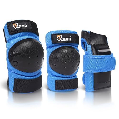 JBM Adult & Kids Knee Pads Elbow Pads and Wrist Guards for Inline Skating, Roller Skating, Skateboarding, Scootering