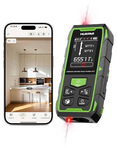 Huepar 2026 Upgraded Dual Laser Distance Meter, 656Ft, Phone App, USB-C | Professional Two-way Laser Measuring Tool with HUEPAR App, Angle Sensor, Magnetic Back Metro Laser Measurement Tool