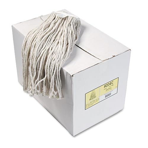 UNISAN Premium Cut-End Wet Mop Heads, Cotton, 24-Ounces, White, 12 Count Carton (224CCT)
