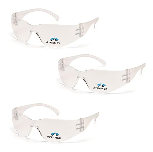 Pyramex Safety Intruder Reader Bifocals Clear Frame with Clear Lens (3 Pair) (Clear + 2.5 Lens)