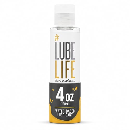 LUBELIFE Water Based Lube Personal Lubricant for Men Women Toys Travel, 4oz | Water Based Lube for privacy, toy and condom compatible, non-staining travel size, long-lasting smooth feel, fragrance free