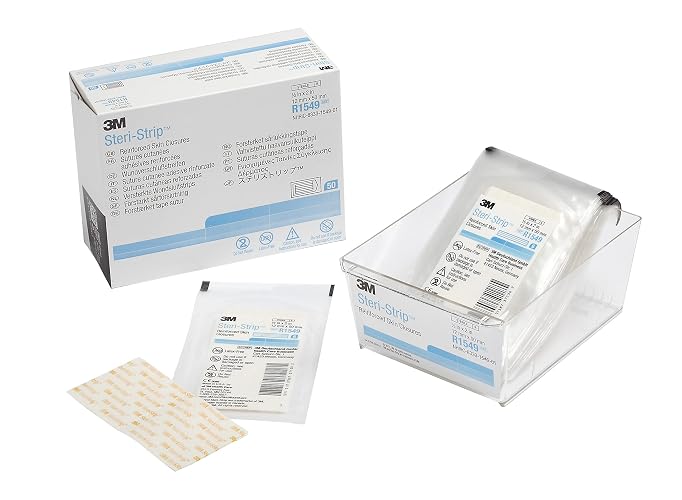 3M Skin Closure Strip Steri-Strip 1/2 X 2" Non-woven Material Reinforced Strip White (#R1549, Sold Per Box)